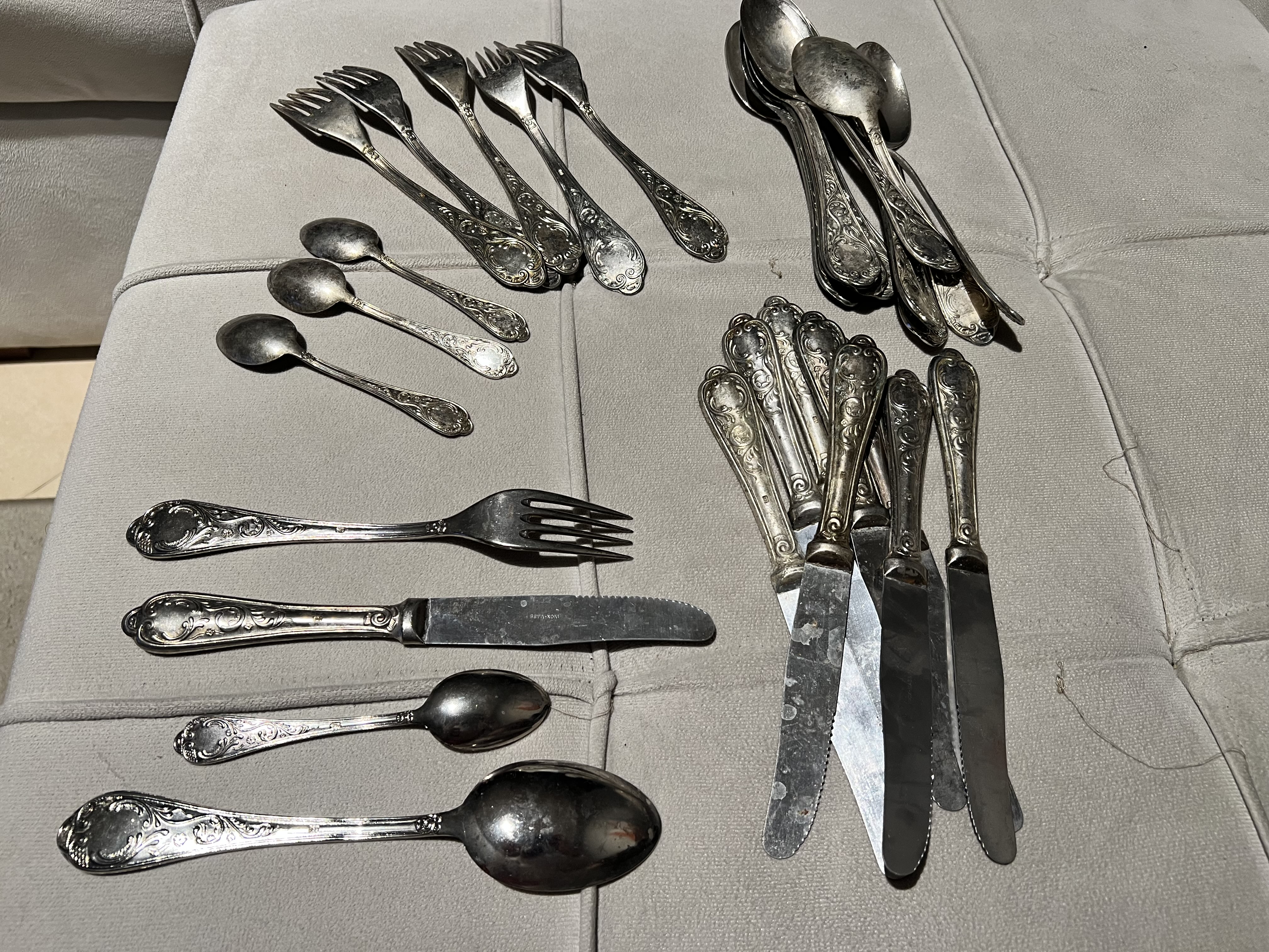 طقم معالق فضه ايطالي اصلي انتيك