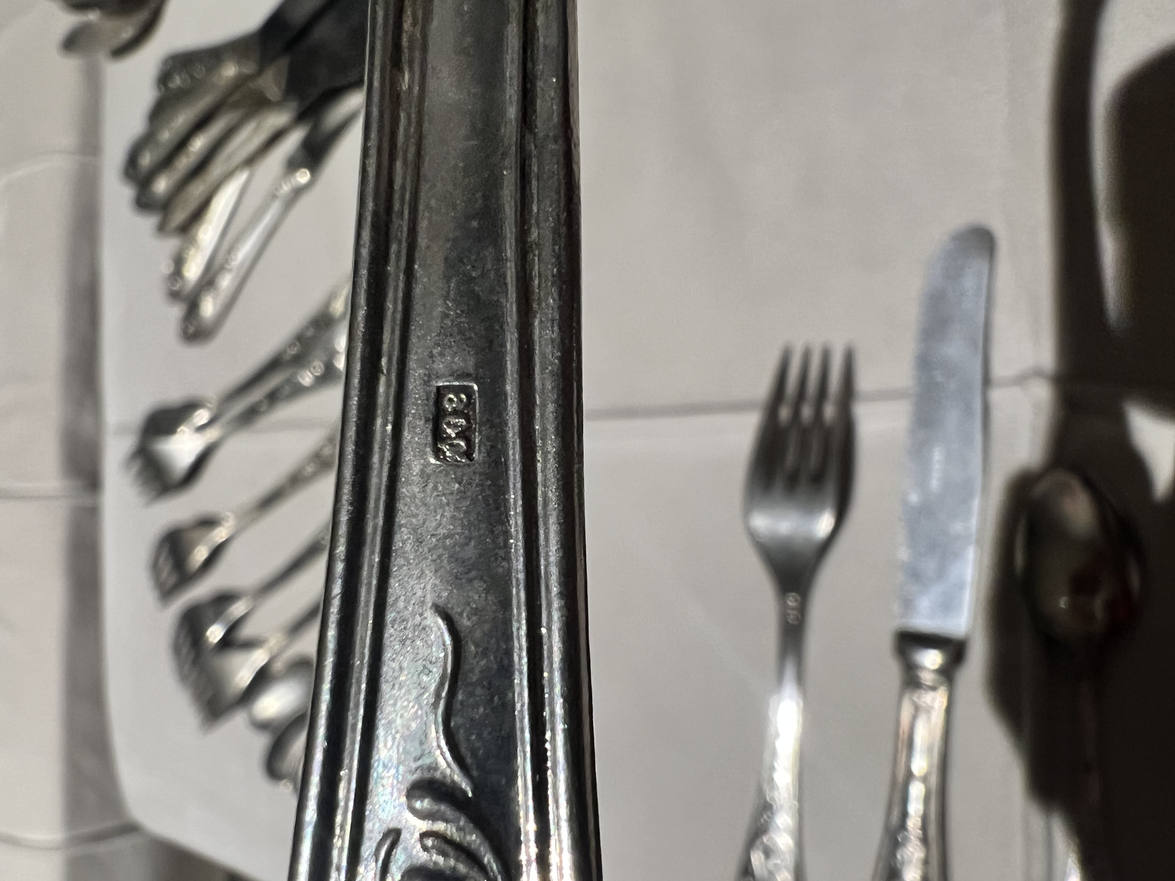 طقم معالق فضه ايطالي اصلي انتيك