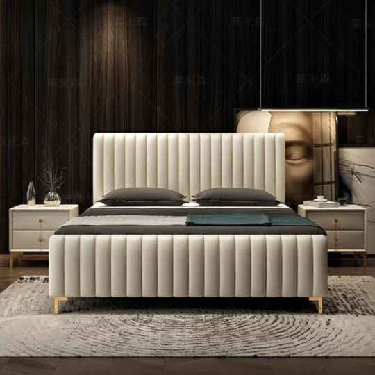 Velvet Fabric king size bed for sale