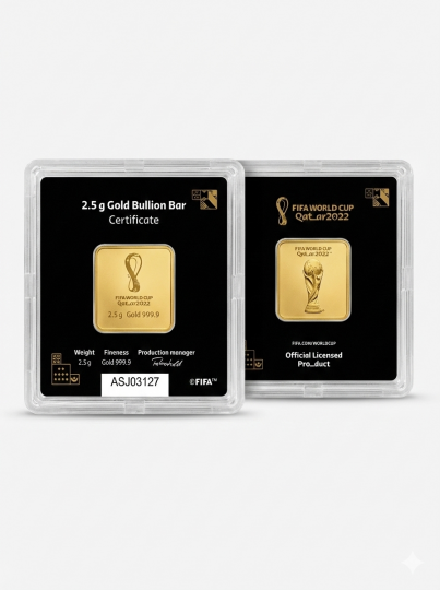 FIFA WORLD CUP QATAR 2022, PURE 999.9 GOLD BAR, 2.5 GRAM **VERY RARE**