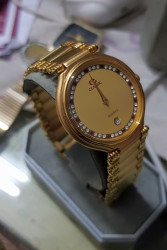 ساعه صناعه سويسري اصلي مطليه بذهب عيار 18k