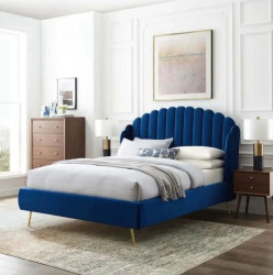Supreme Velvet Bed king size with Upholstered