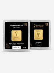 FIFA WORLD CUP QATAR 2022, PURE 999.9 GOLD BAR, 2.5 GRAM **VERY RARE**